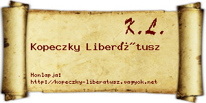 Kopeczky Liberátusz névjegykártya